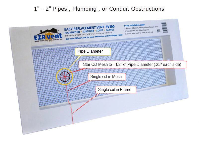 FV100 Foundation Vent Small Pipe Obstruction Modification Instructions